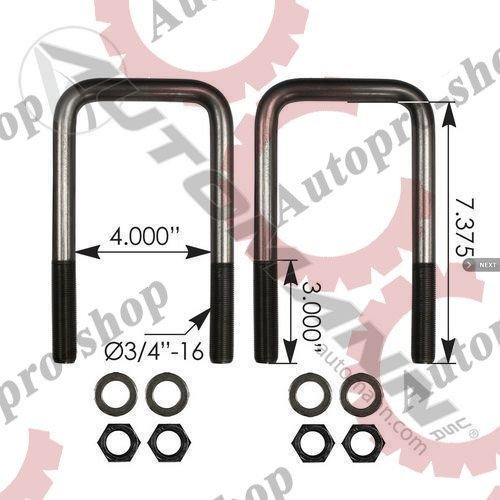 AUBK8254073 К/т стремянок передней рессоры ( с гайками) 18х10,3х19,5 П обр. FTL/VOLVO AUTOMANN