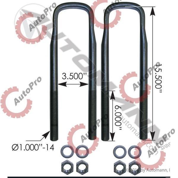 AUBK8673-154 К-т стремянок задней рессоры PETERBILT (AUTOMANN) (2шт)
