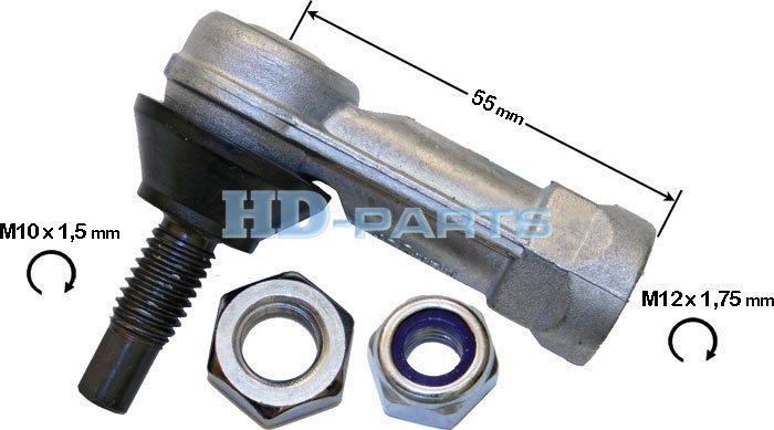 305752 Наконечник тяги КПП правый L=55, M10/M12x1.75 VOLVO/MAN/MB/DAF/SCANIA  HD-PARTS