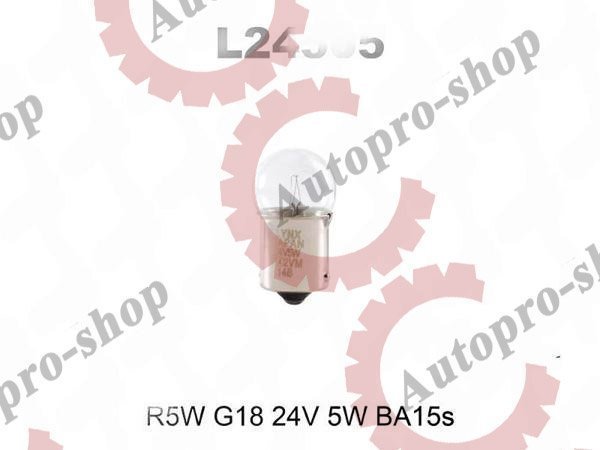L24505 Лампа задн.габариты,номерной знак,салон(пупсик) R5W 24V  LYNXAUTO