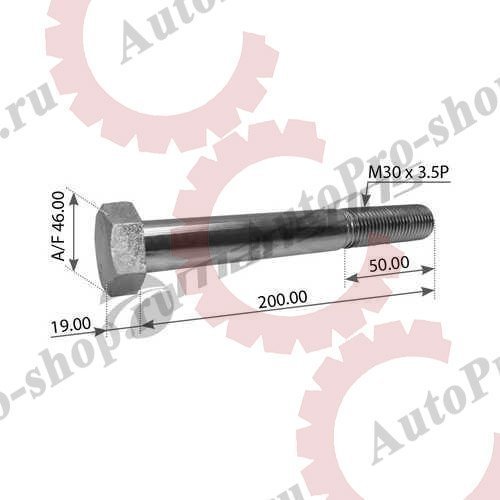 M30200 Болт рессоры М30х3,5х200  ROR,SAF,Trailor   MANSONS