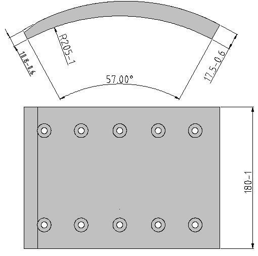 65571687N00A8RV Накладки торм.с заклепками (19032) (5отв)(на ось)  BPW (ст)   FOMAR
