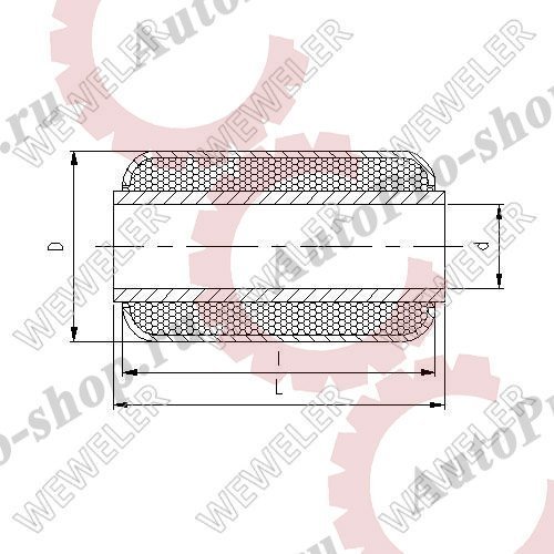 C234387A Сайлентблок полурессоры (метал) BPW D57xd30x102  WEWELER