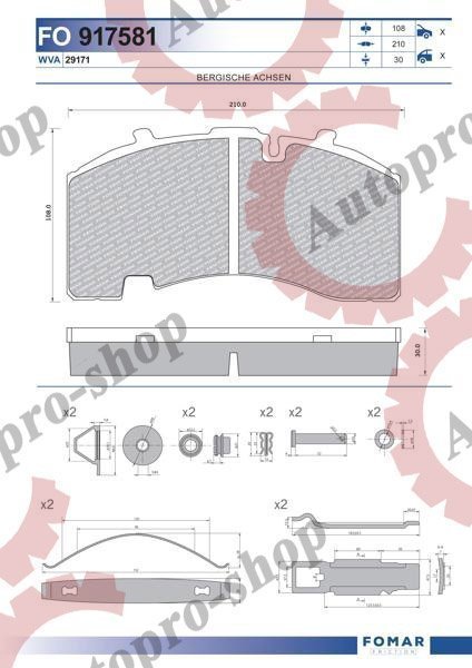 55917581PRO Комплект торм. колодок (дисковые) SCHMITZ,KNORR,BPW   FOMAR