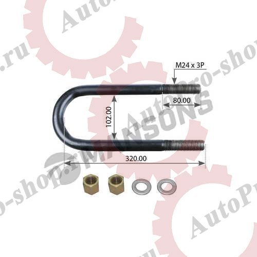 300.121 Стремянка с гайкой (верх круглая) 125xМ24х320  BPW   MANSONS