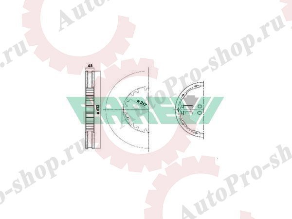 713692 Диск тормозной зад. 432x45x217  DAF ERREVI