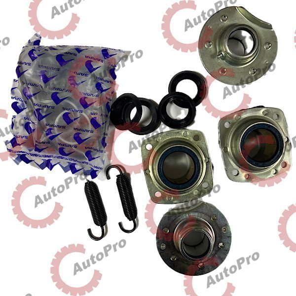 075.552 Ремкомплект торм.вала на ось SAF(4шар.опоры+8пыльн+2пруж+2инд.износа+шайбы,стоп,упл,бол,гайки) SAMPA