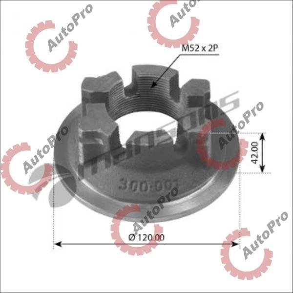 300001 Гайка ступицы М52х2/SW80  BPW ECO   MANSONS