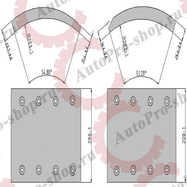 65208500A8RV Накладки тормозные (8отв) STD 19477 (420x200)  SAF  FOMAR