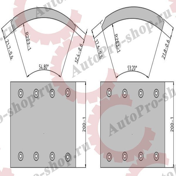 65208510A8RV Накладки тормозные (8отв) 1рем 19477 (420x200)  SAF  FOMAR