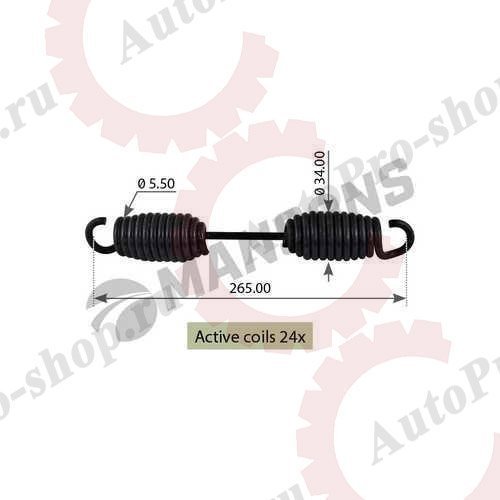 SPR0013 Пружина стяжная колодок BPW 268*34*5 MANSONS