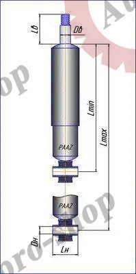 49001P Амортизатор передний подвески 18x75/24x55х404-674  MAN  PAAZ
